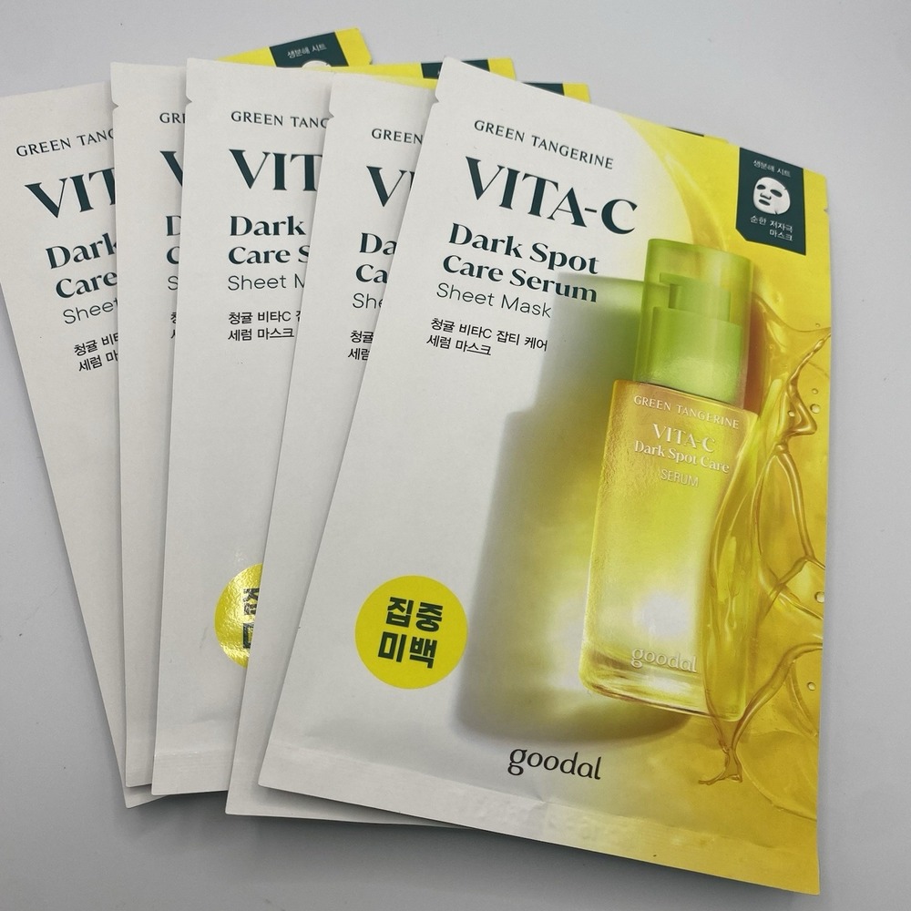 GOODAL Green Tangerine Vita-C Dark Spot‎ Care Serum Sheet Mask Lot Of 5